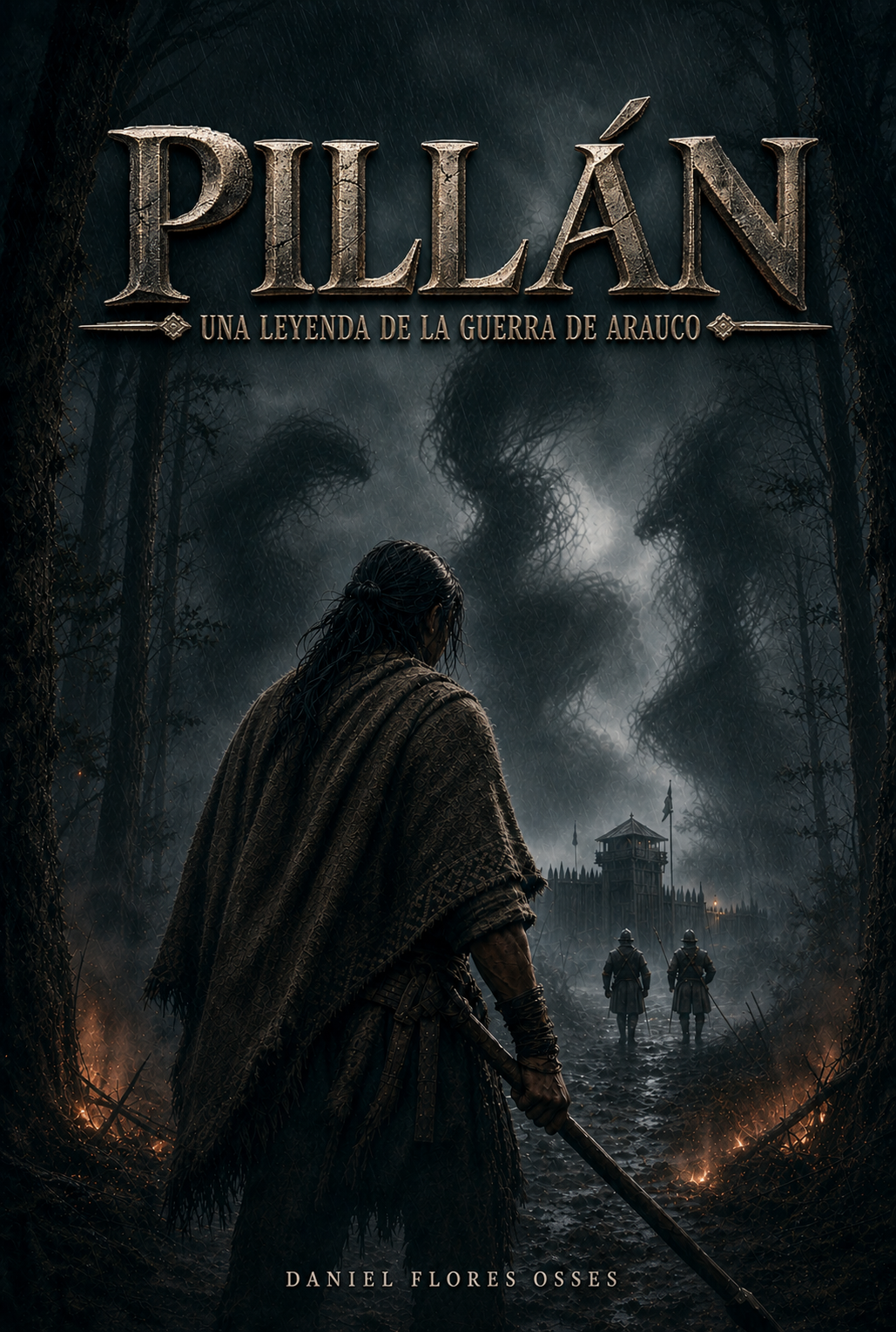 Portada de Pillán, una leyenda de la Guerra de Arauco